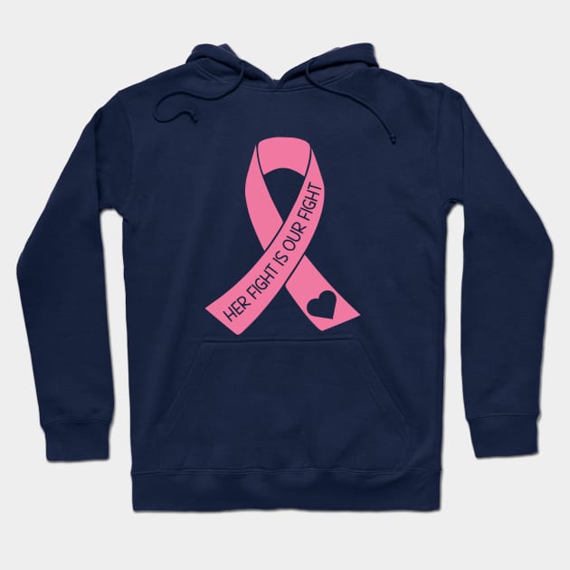 Her Fight Is Our Fight - Breast Cancer Support Hoodie by KayBee Gift Shop